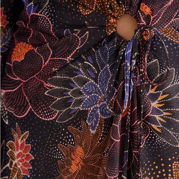 Farm Rio Black Sparkle Flowers Mini Dress - Picture 6 of 10